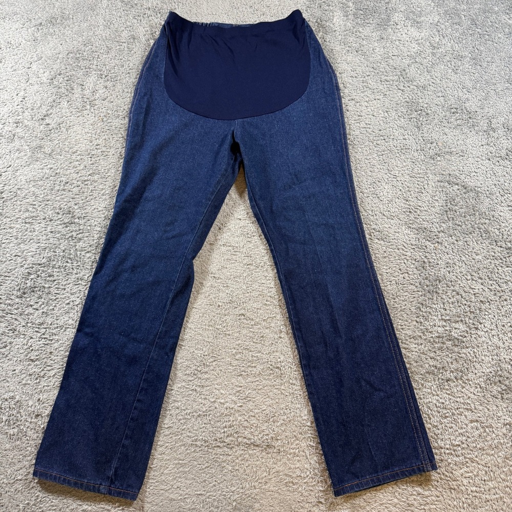 Wrangler Maternity Jeans Size 9/10 Blue Dark Wash Straight Leg Vintage USA Made